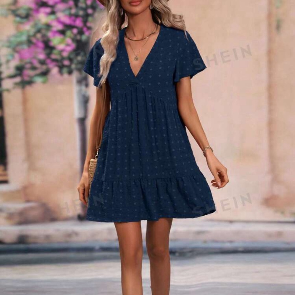 New! Cotton navy blue dress.